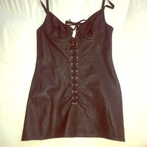 Black Leather Corset dress